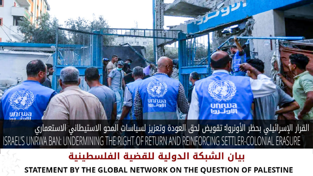 Israel’s UNRWA Ban: Undermining the Right of Return and Reinforcing Settler-Colonial Erasure